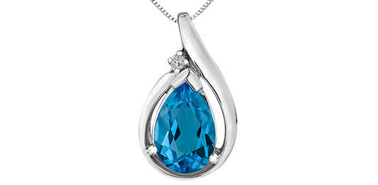 A1 20000 10Kw .015 Blue Topaz Pendant
