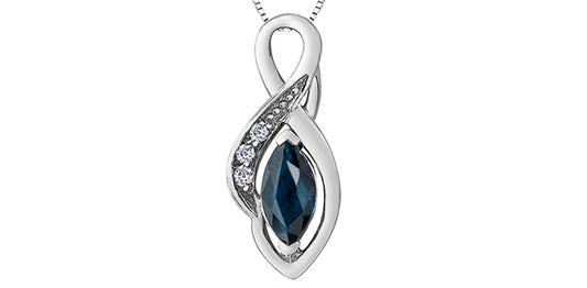 A10 20009 10Kw Sapphire & Diamond Pendant