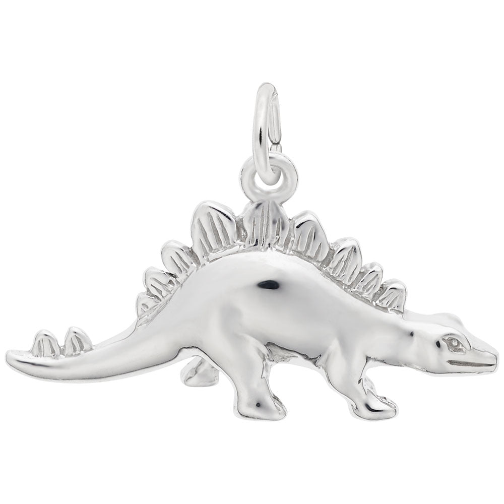 2973-925 Rhodium Plated Stegosaurus Charm