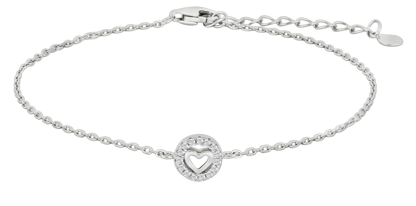NILLA Bracelet 7 mm / L: 17 + 3 cm RPS 925 Heart Bracelet