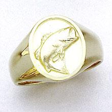 540E37 10Ky Salmon Signet Ring