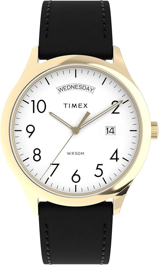 TW2W685009J- Gold Easy read Timex with day and date