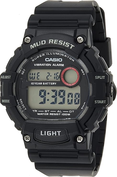Casio Men's TRT-110H-1AVCF Mud Resistant Digital Display Quartz Black Watch