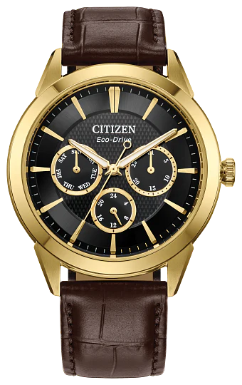 BU2112-06E Eco drive Gold Tone Leather Band