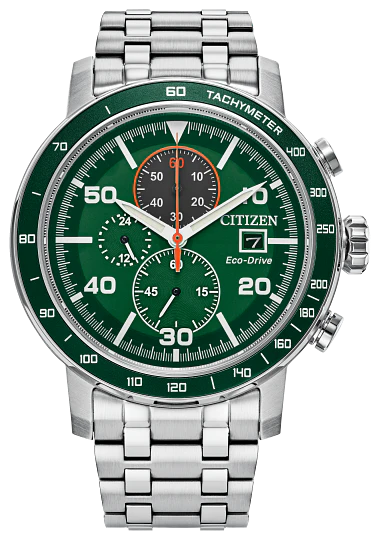 CA0851-56X Citizen Eco Drive Watch Chronograph Green Dial