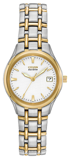 EW1264-50A-Citizen two-tone white dial Eco-Drive watch