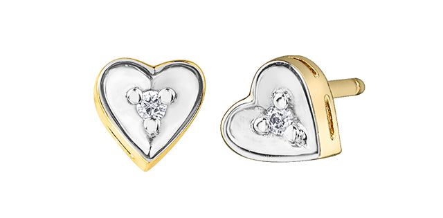 DD7774 Heart Dia .02 Studs