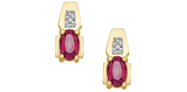 DX217RU 10ky Ruby + Diamond Earrings