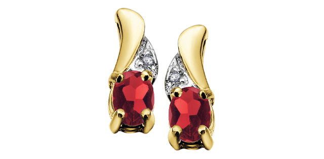 Garnet & Dia 10Ky Studs EE2008/1-10