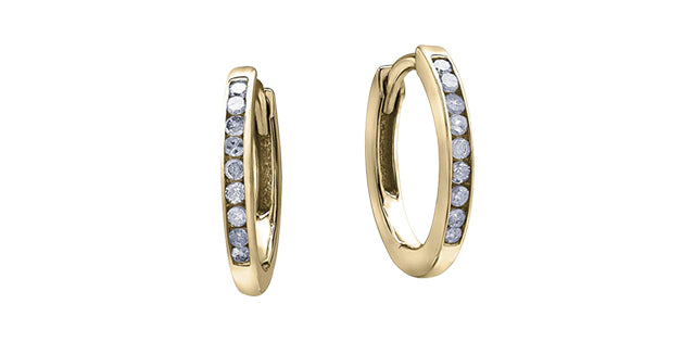 B24 20047 10Ky .1 Diamond Channel Set Hoops