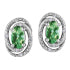 E3064-SS 925 Silver Emerald + Diamond Studs .036ctw