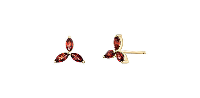 DD7512GAR 10ky Garnet Earrings