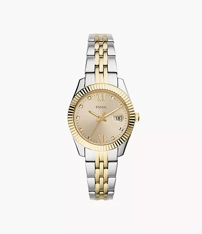ES4949 Ladies Fossil Scarlett Mini Three Hand Two Tone