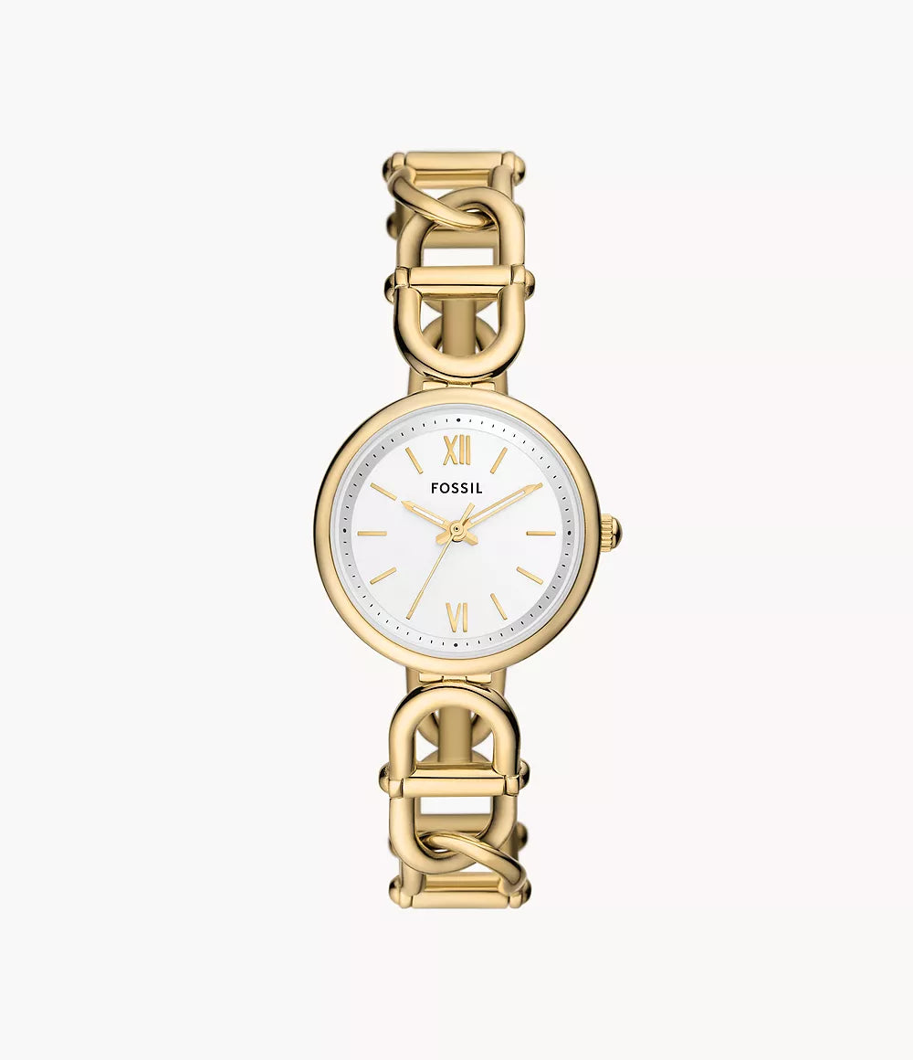 ES5272 Fossil Carlie Three-Hand Gold-Tone Stainless Steel Watch