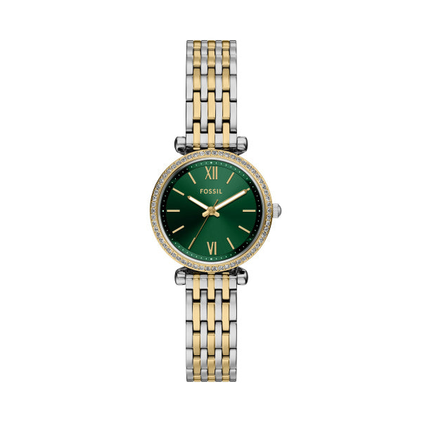 ES5439-CARLIE WOMAN'S WATCH RD 2TSG GRN BRC