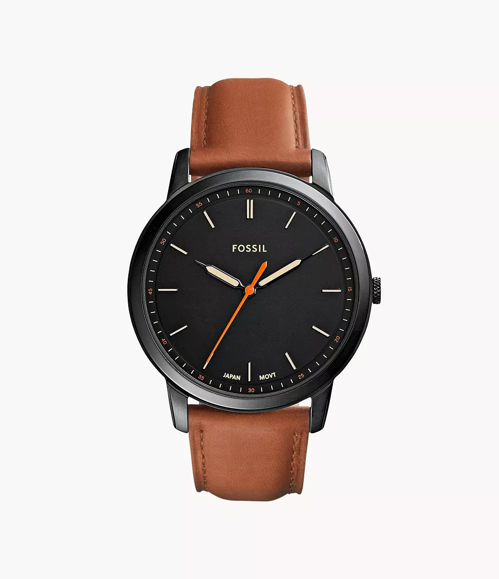 FS5305 The Minimalist Slim Three-Hand Light Brown Leather Watch
