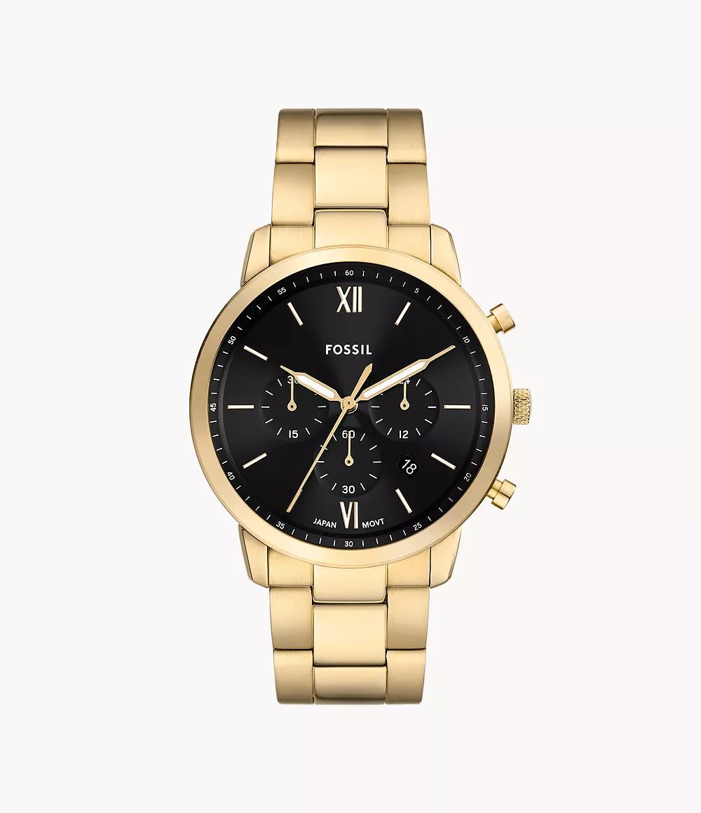 FS6093 Gold Tone Black Chronograph Fossil Watch