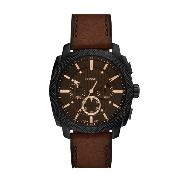 FS6101-MENS WATCH RD BLK BROWN STRP