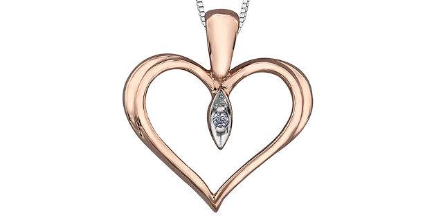 B15 20038 10Kr .008 Diamond Heart Pendant