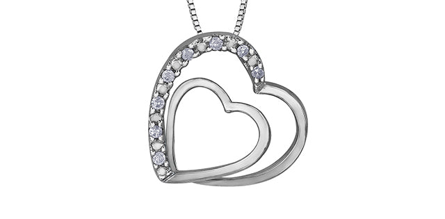 B9 20029 10Kw .05 Diamond Heart Pendant
