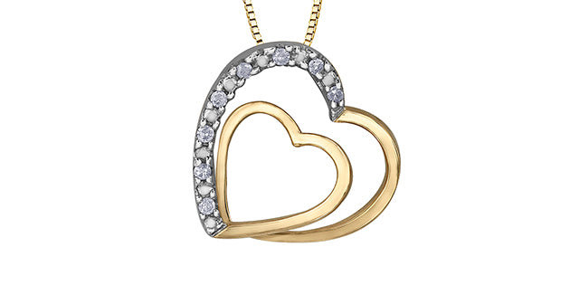 B5 10ky .05ct Diamond Heart Pendant