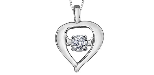 D20 10K WG .02 Dia Heart Pendant