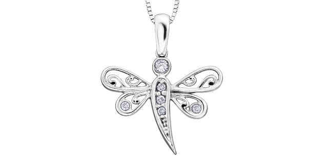 10Kw .12tcw Dia Dragonfly Pendant