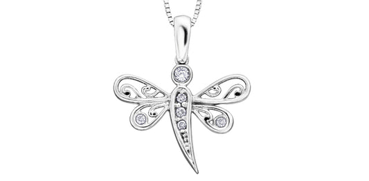 10Kw .12tcw Dia Dragonfly Pendant