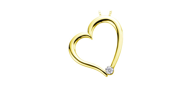 10K Canadian Diamond Heart Pendant .037ct