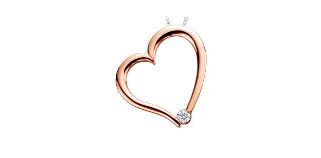 10K Canadian Diamond Heart Pendant .037ct