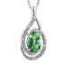 P3064C-SS 925 Emerald + Diamond Pendant 6SC= .03ctw
