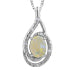 P3064C-SS 925 Silver Opal Pendant .03ctw
