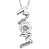 P3420/04C-SS Silver MOM Diamond Pulse Necklace