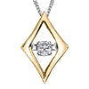 P3439YW/02C-10 10k YG +WG Diamond Pulse Necklace