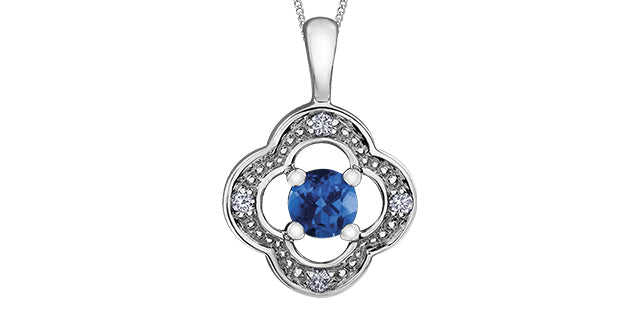 DX700WSA 10kw Sapphire + Diamond Pendant .03ctw
