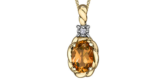 P3860C/11-10 10Ky Citrine Pendant