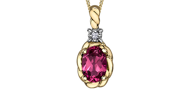 DX754YPTZ 10KY Topaz + Diamond Pendant