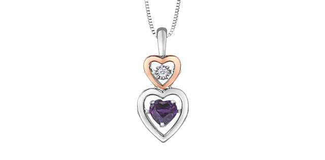 DD7457 Silver Amethyst + Diamond Pulse Necklace
