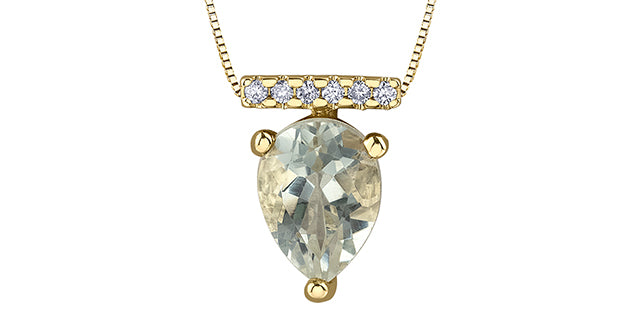 DD7854 10Ky Green Amethyst Pendant .042 Dia