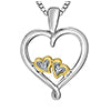 P4865/01C-SY Silver + 10k YG Diamond Heart Pendant