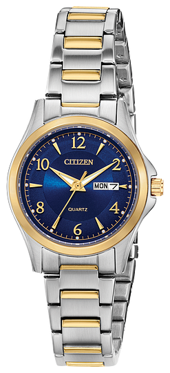 EQ0595-55L-Citizen two-tone and blue dial quartz