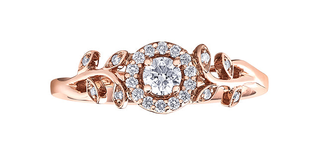 .25ctw Dia 10KR Floral Canadian Diamond Ring w/ Cert