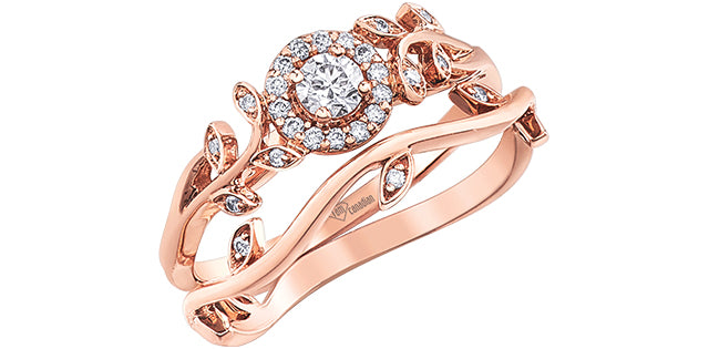 .25ctw Dia 10KR Floral Canadian Diamond Ring w/ Cert