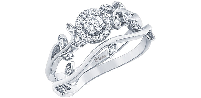 .25ctw Dia 10KR Floral Canadian Diamond Ring w/ Cert