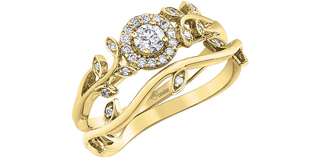 .25ctw Dia 10KR Floral Canadian Diamond Ring w/ Cert