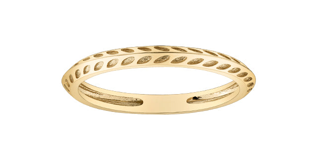 50L79-10- 10K YG leaf etched band