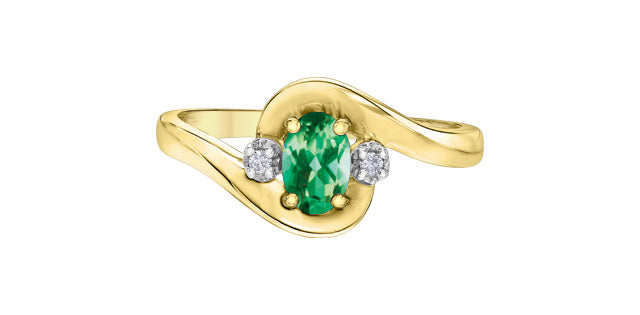 10K Gem & .02ct Dia Ring