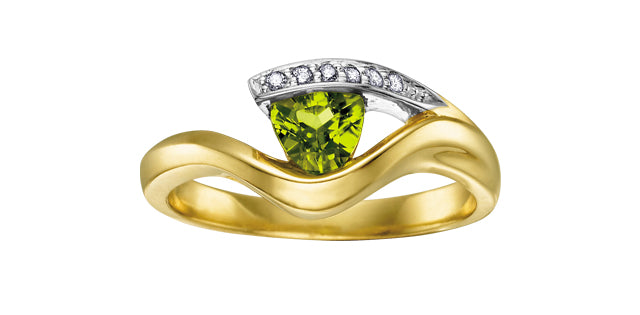 10KY Aquamarine + Diamond Ring .043ctw