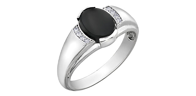 10Kw Onyx & Dia Ring R6821WG-10