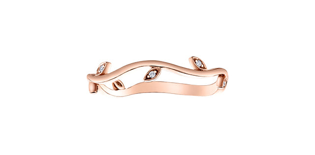 10K Diamond Floral Band .024ctw